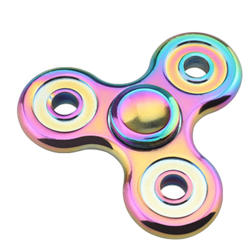 Rainbow EDC Fidget Triangle Hand Spinner Metal ADHD Autism Focus Finger Toys
