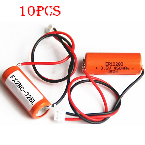 10pcs Mitsubishi FX2NC 32BL ER10/28 3.6V ER10280 PLC Battery with white plug batterie