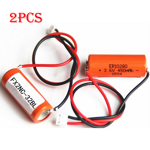 2pcs Mitsubishi FX2NC 32BL ER10/28 3.6V ER10280 PLC Battery with white plug batterie