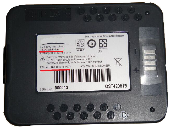 Honeywell LXE MX8 MX8A380BATT Handheld Scanner batterie